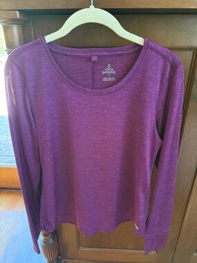 Prana Long Sleeve Scoop Neck Top - Purple